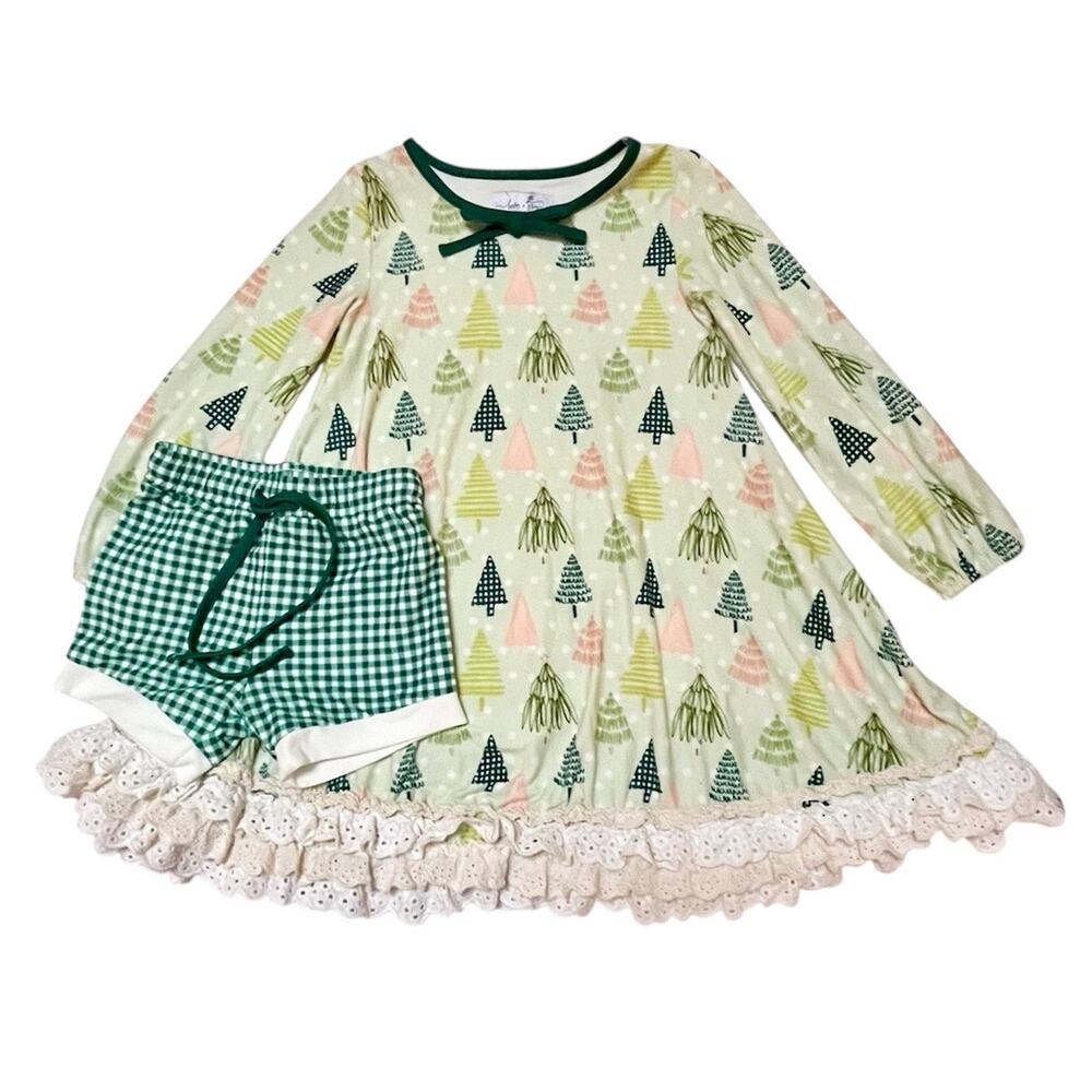 Love & Grow Christmas Tree Nightgown Tunic Set Size 6